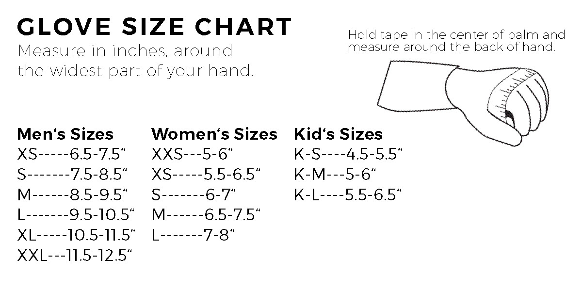Womens Ski Glove Size Chart