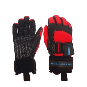 Miami Nautique Water Ski Gloves in Red Black