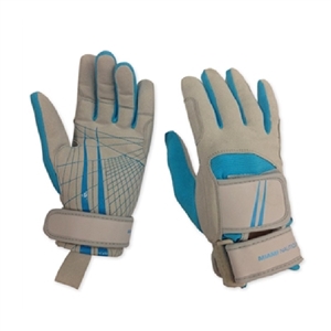 Miami Nautique Water Ski Thin Gloves in Grey & Bl