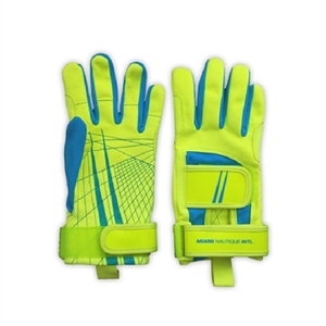 Miami Nautique Water Ski Thin Gloves in Neon Yell